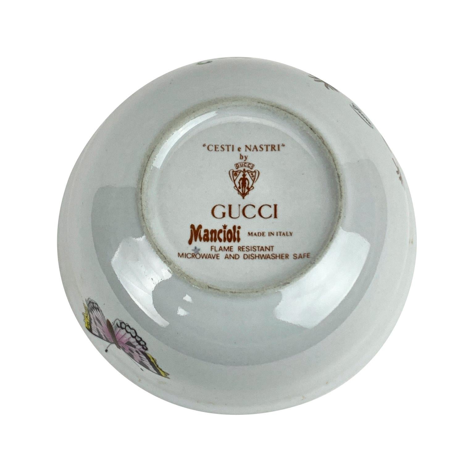 Porzellanschale Cesti e Nastri mit Blumenmuster von Gucci für Damen oder Herren