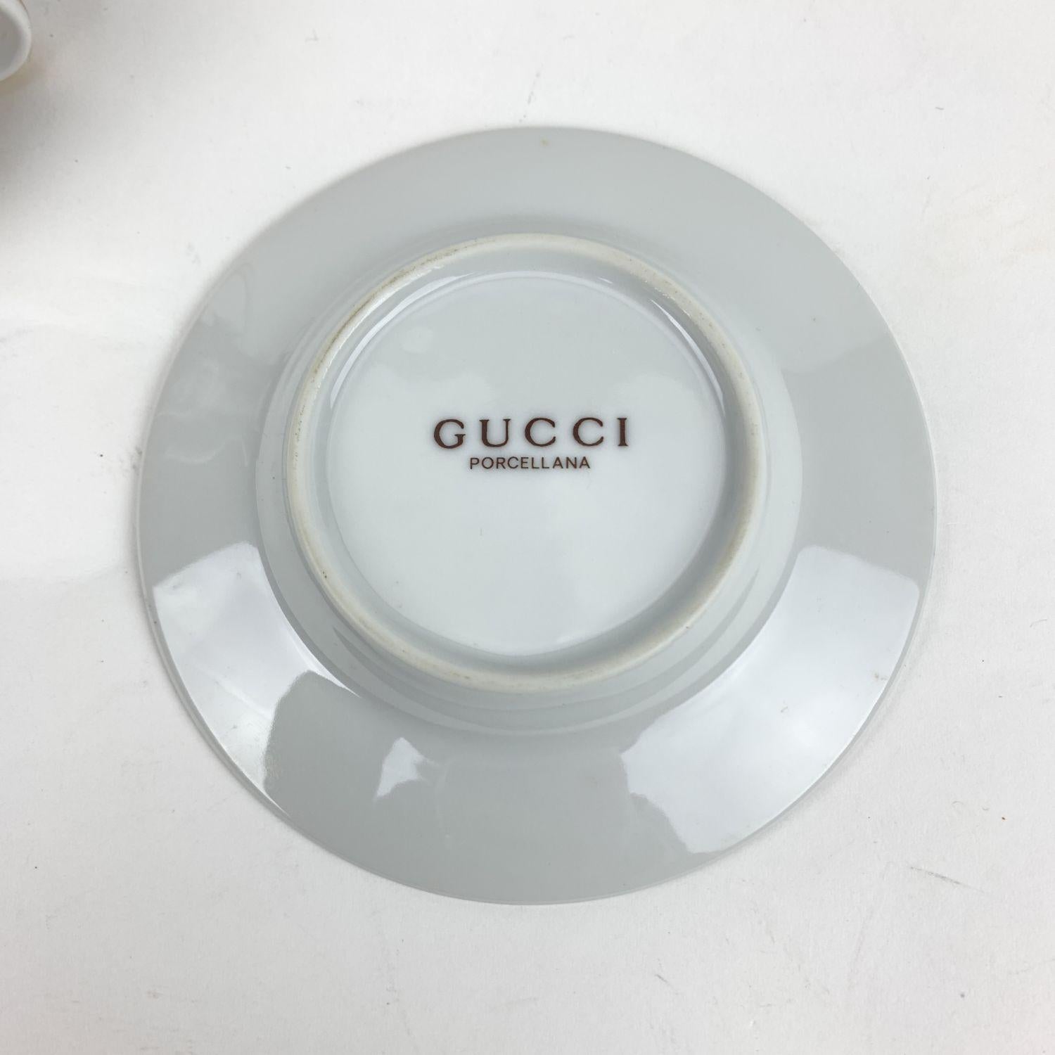 Gucci Vintage Porcelain Chair Design Coffee Cup and Saucer In Excellent Condition In Rome, Rome