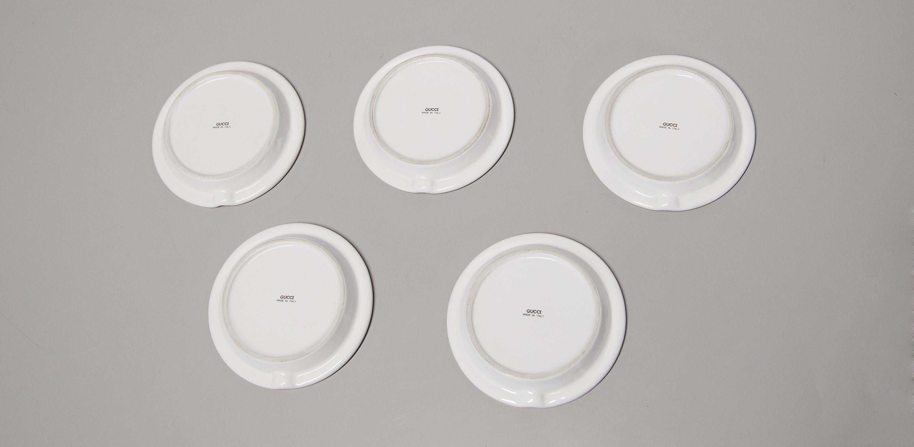 Late 20th Century Gucci Vintage Porcelain Plates 1970s