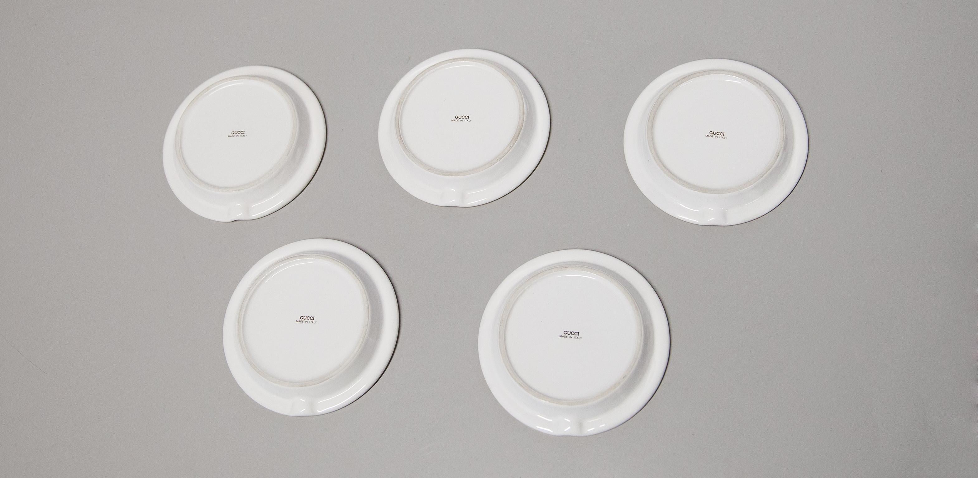 Late 20th Century Gucci Vintage Porcelain Plates 1970s For Sale