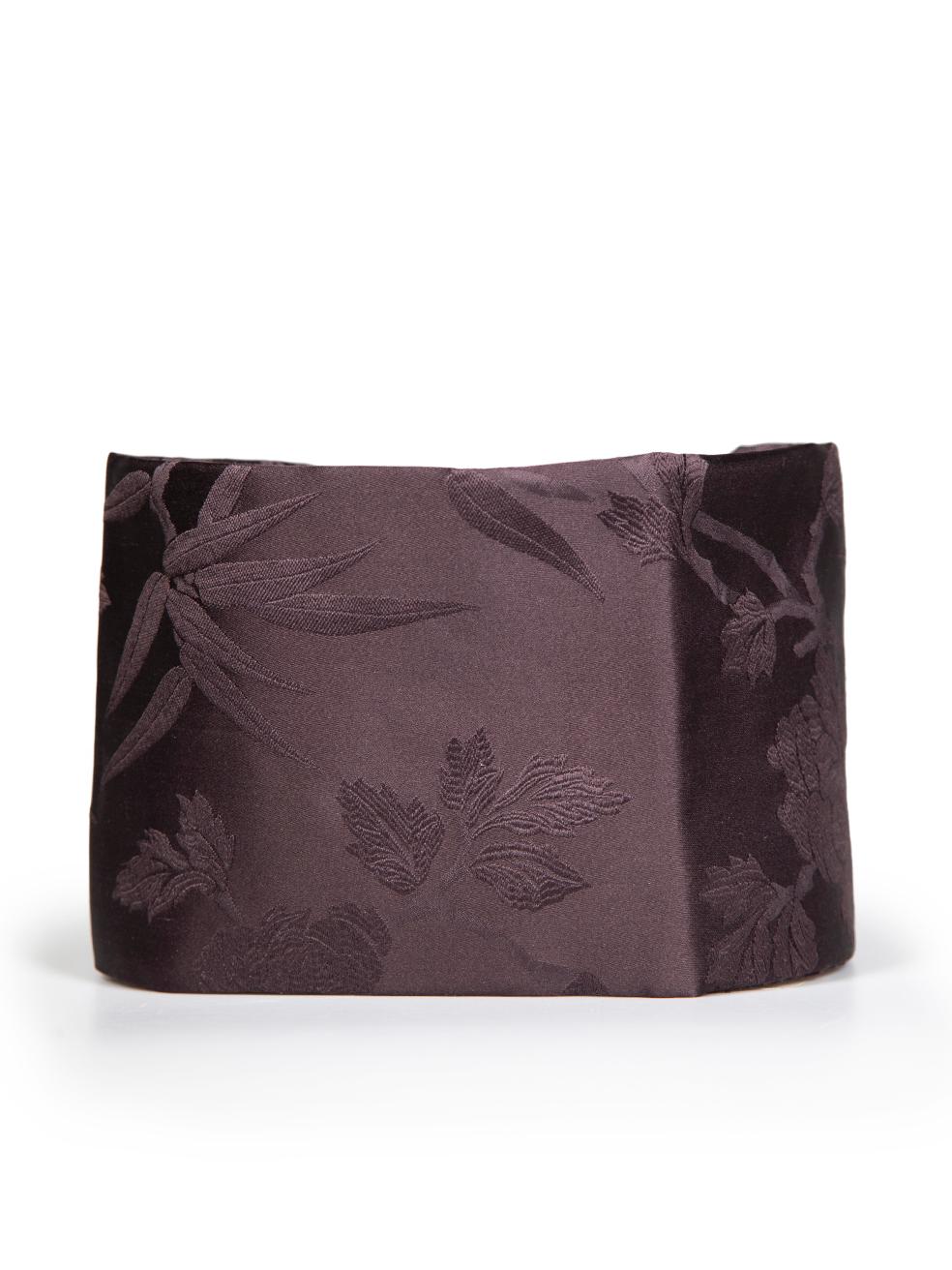 Gucci Vintage Purple Satin Floral Jacquard Belt In Excellent Condition In London, GB