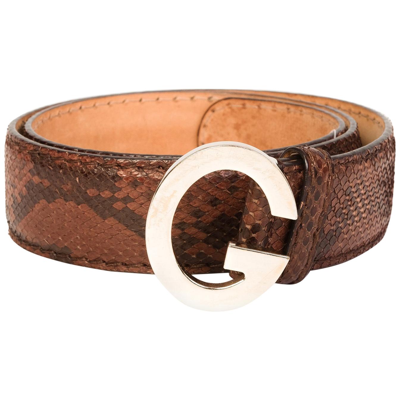 Gucci Vintage Python Belt (Size 34)