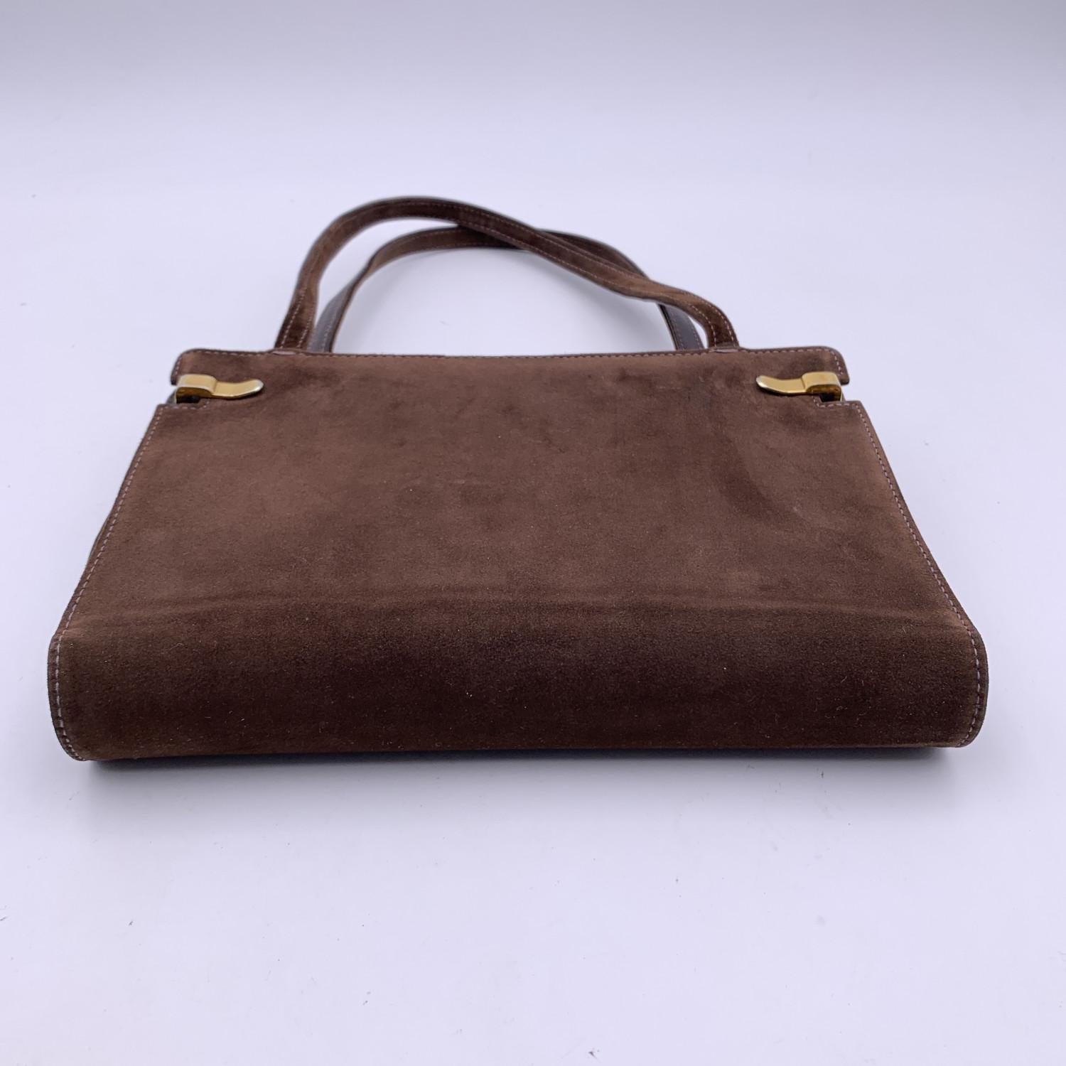 Gucci Vintage Rare 1960s Brown Convertible Three Way Handbag 2