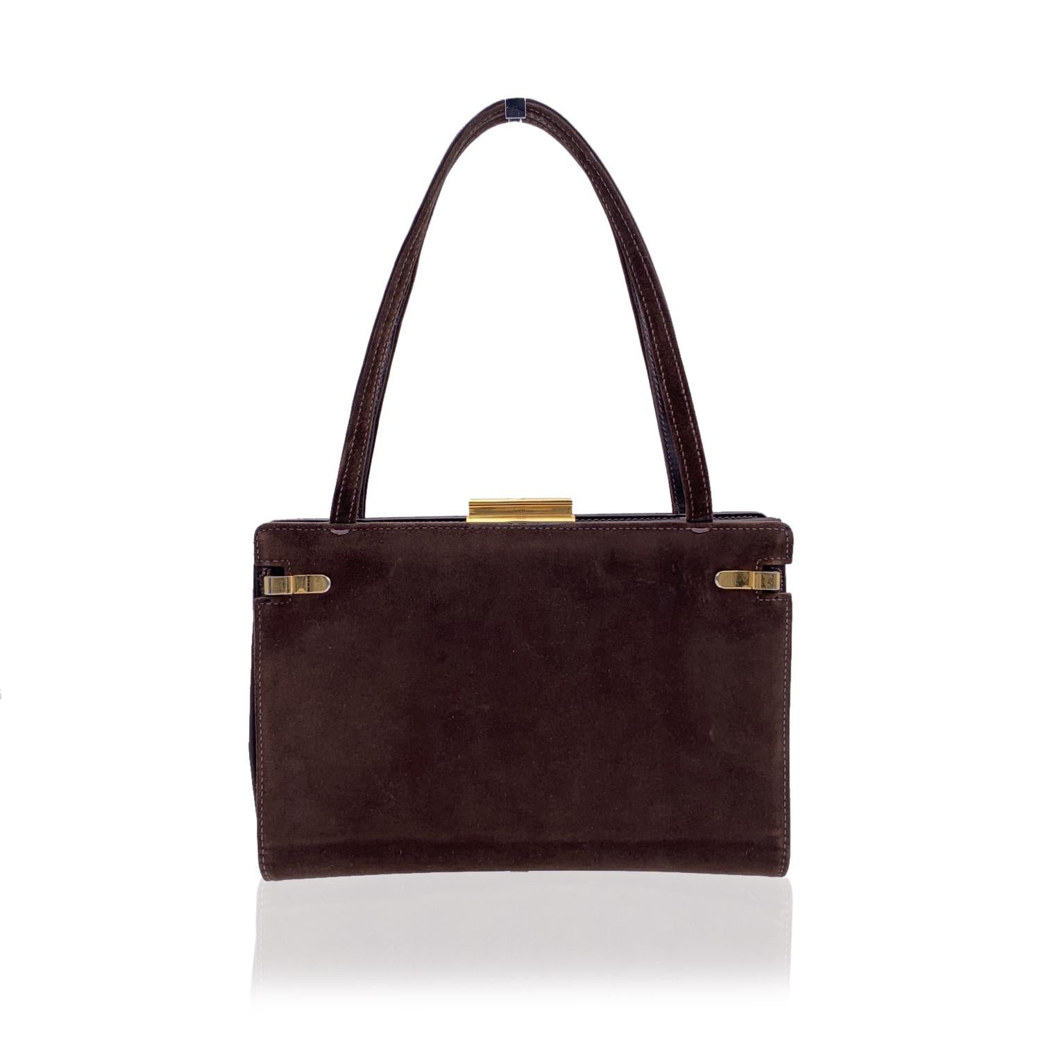 Women's Gucci Vintage Rare 1960s Brown Convertible Three Way Handbag