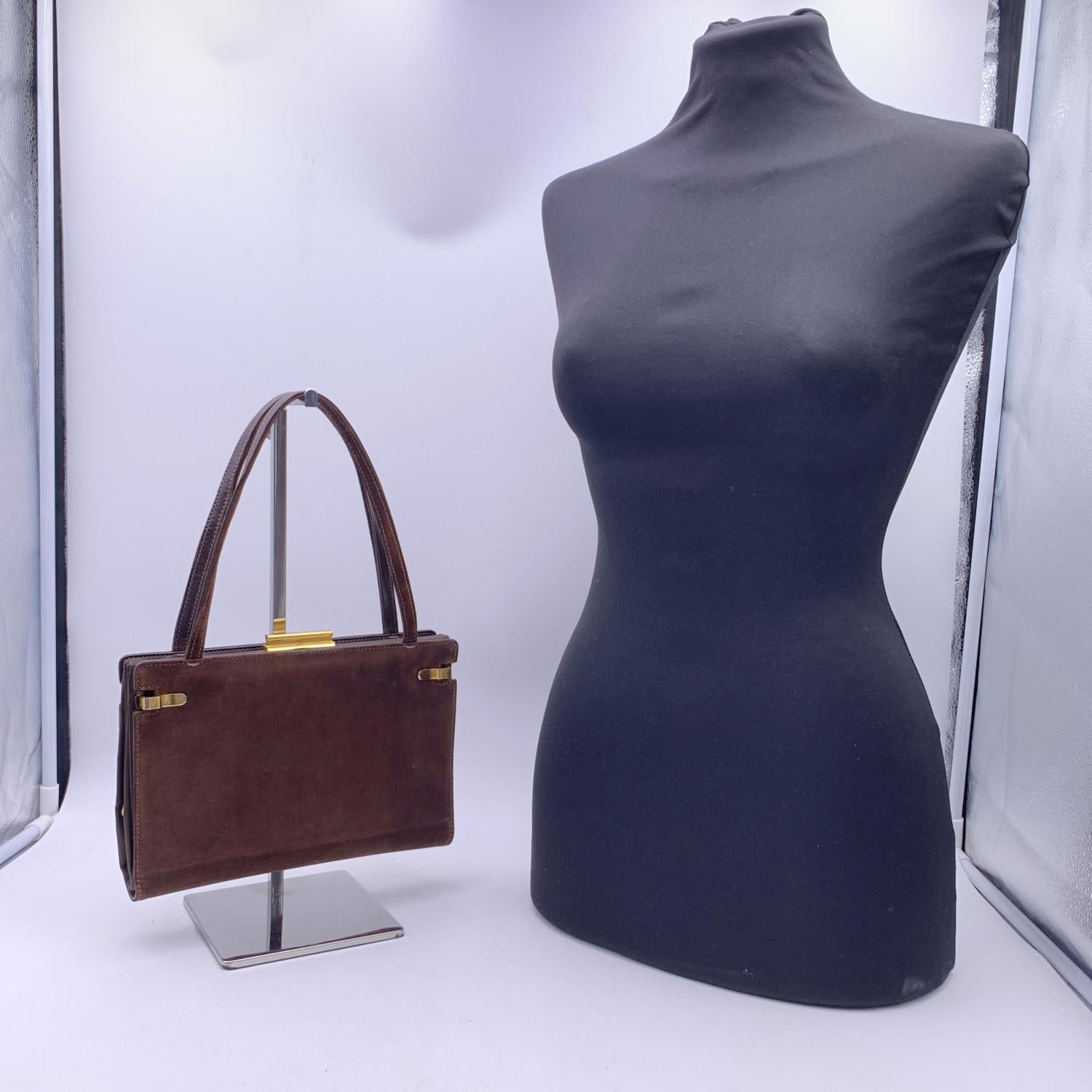 Gucci Vintage Rare 1960s Brown Convertible Three Way Handbag 1