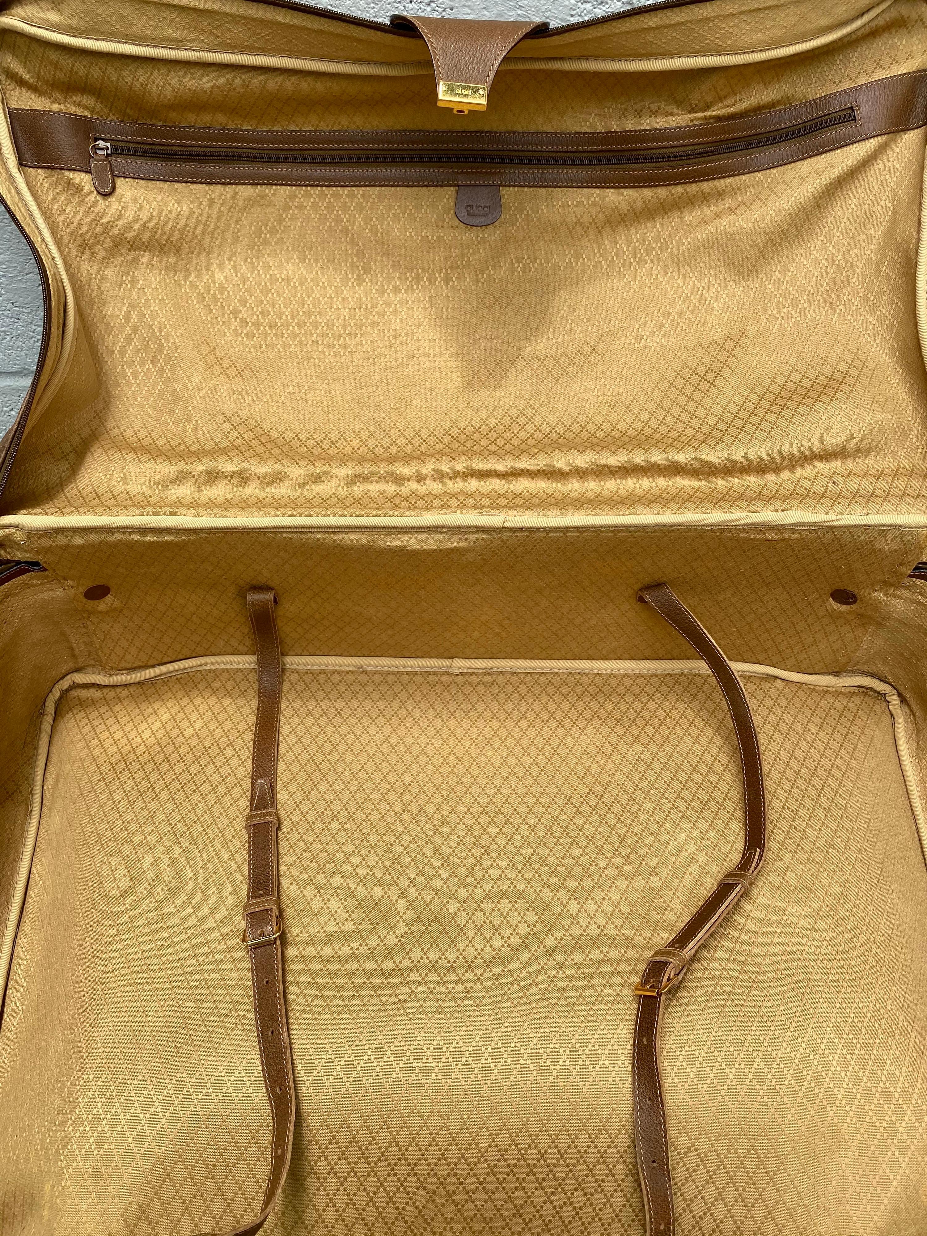 Gucci Vintage Rare GG Monogram Suitcase Travel Luggage For Sale 4