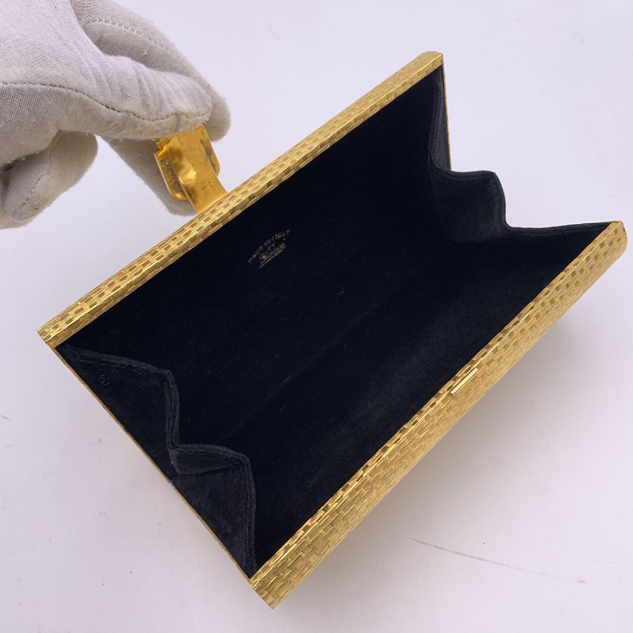 Women's Gucci Vintage Rare Gold Metal Basket Look Evening Clutch Bag