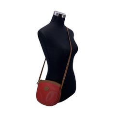 Gucci Vintage Red and Brown Leather Small Shoulder Crossbody Bag