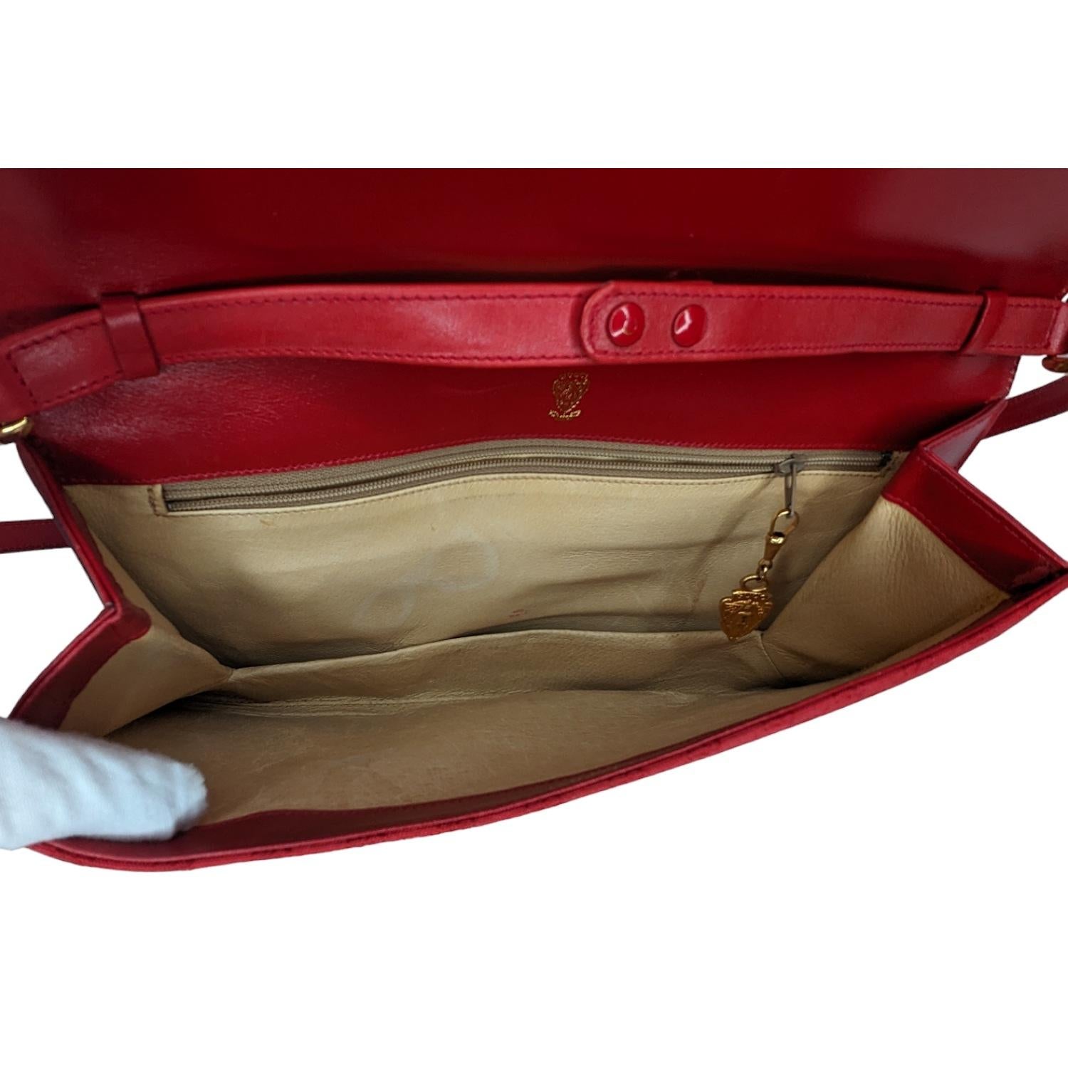 Gucci Vintage Red GG Micro Monogram Horsebit Shoulder Bag 3