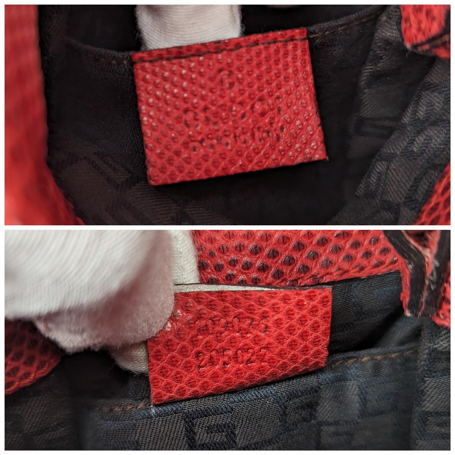 Gucci Vintage Red Karung Mini Bucket Bag For Sale 6