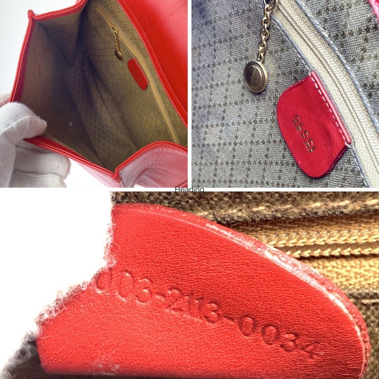 Gucci Vintage Red Leather Horsebit Backpack Sling Shoulder  display picture 3
