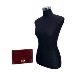 Gucci Vintage Red Leather Wristlet Clutch Bag Handbag Purse