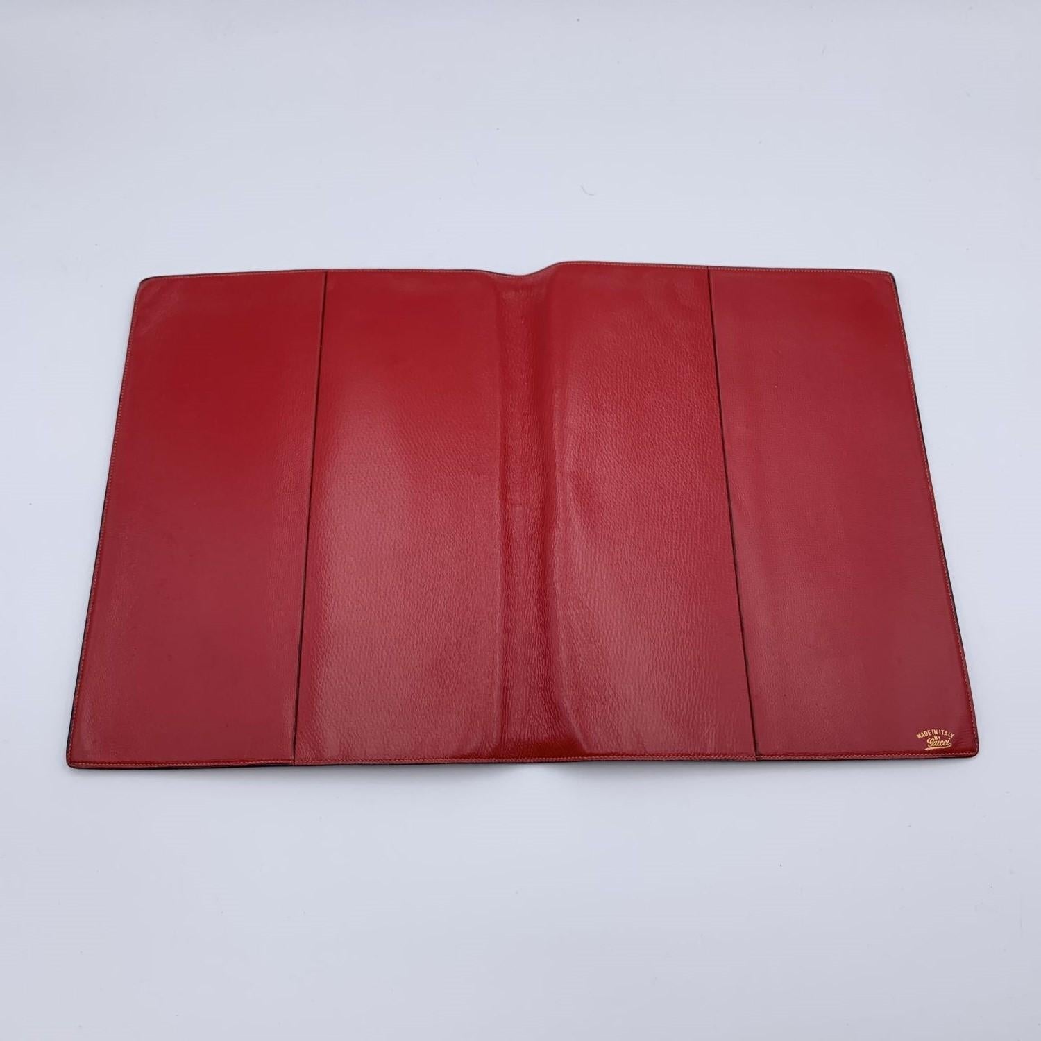 Brown Gucci Vintage Red monogram Canvas Agenda Notebook Cover