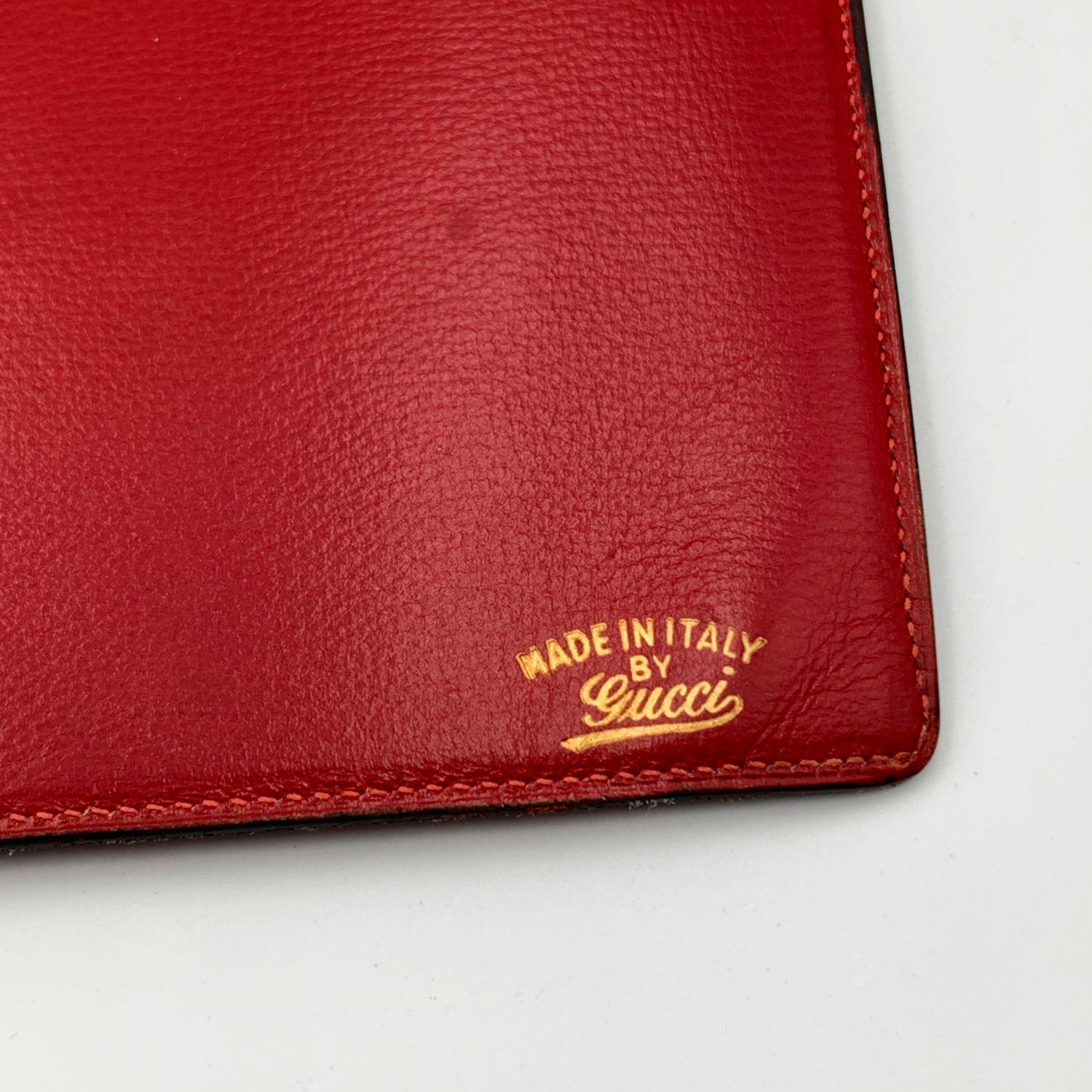 Gucci Vintage Red monogram Canvas Agenda Notebook Cover In Good Condition In Rome, Rome