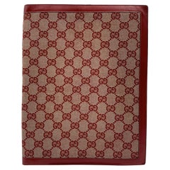 Gucci Vintage Red monogram Canvas Agenda Notebook Cover