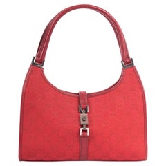 Gucci Vintage Red Monogram Jackie Handbag