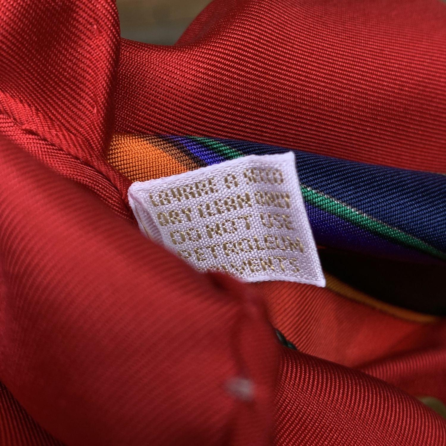 Gucci Vintage Red Silk Horse Ribbon Equestrian Scarf 3