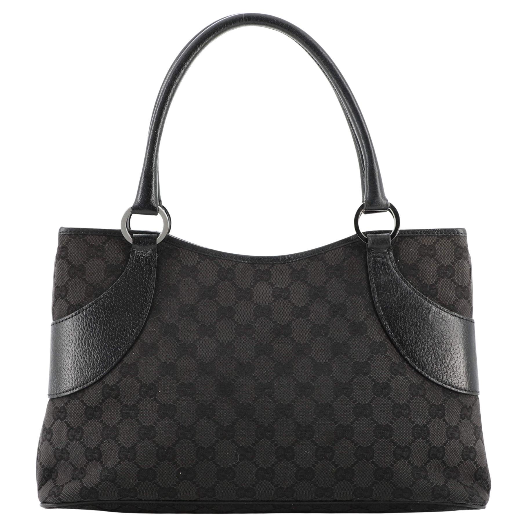 Gucci Vintage Ring Tote GG Canvas with Leather Medium