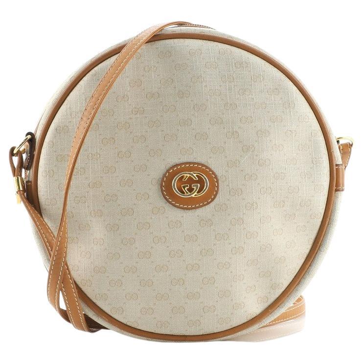 Gucci Vintage Round Crossbody Bag Micro GG Coated Canvas