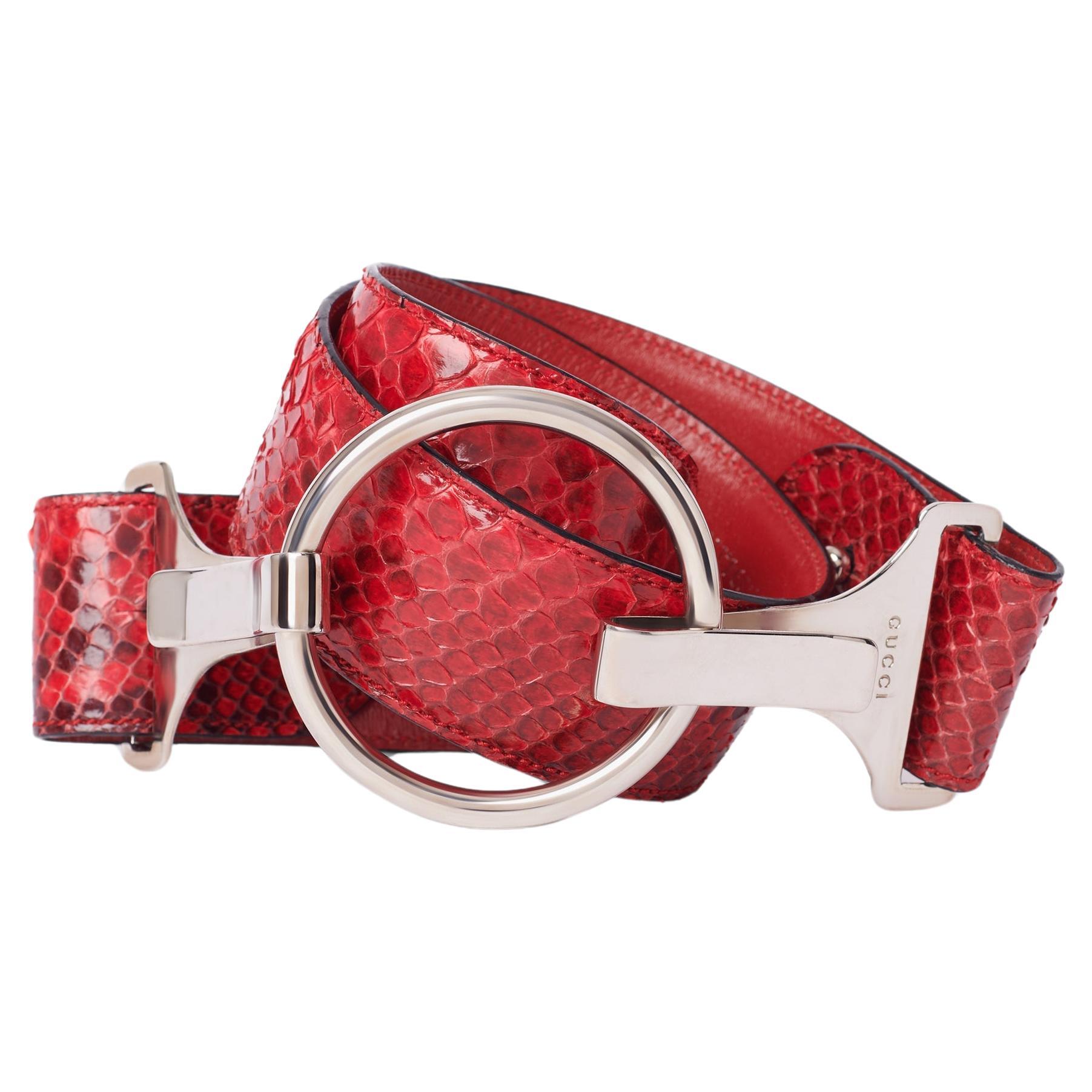Gucci  Vintage F/S 1996 Laufsteg Roter Python-Gürtel