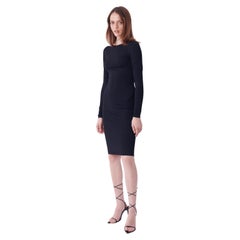 Gucci Vintage P/E 1998 - Vestito con cinturino in pelle e manica lunga nero