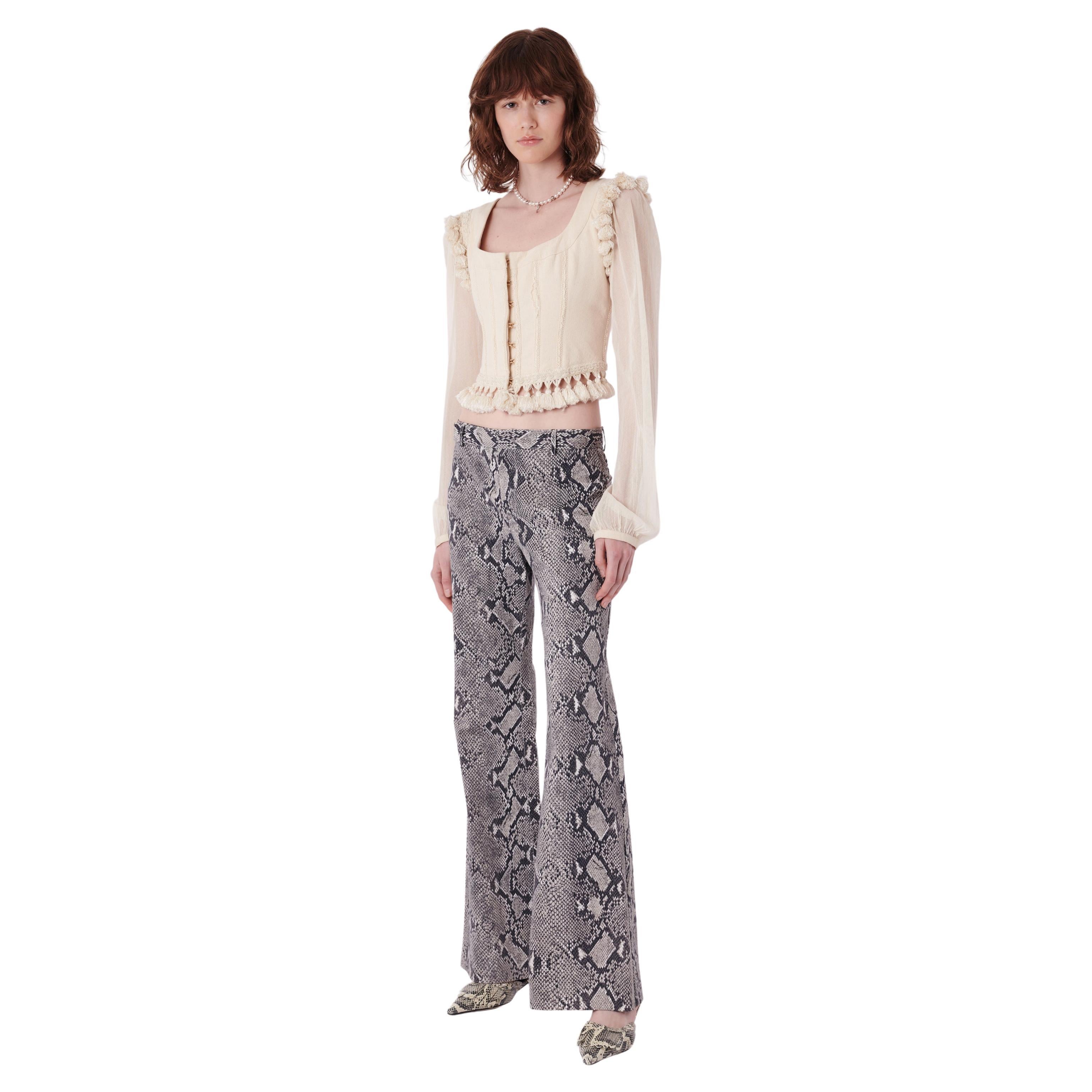 Gucci Vintage S/S 2000 Python Print Trousers For Sale