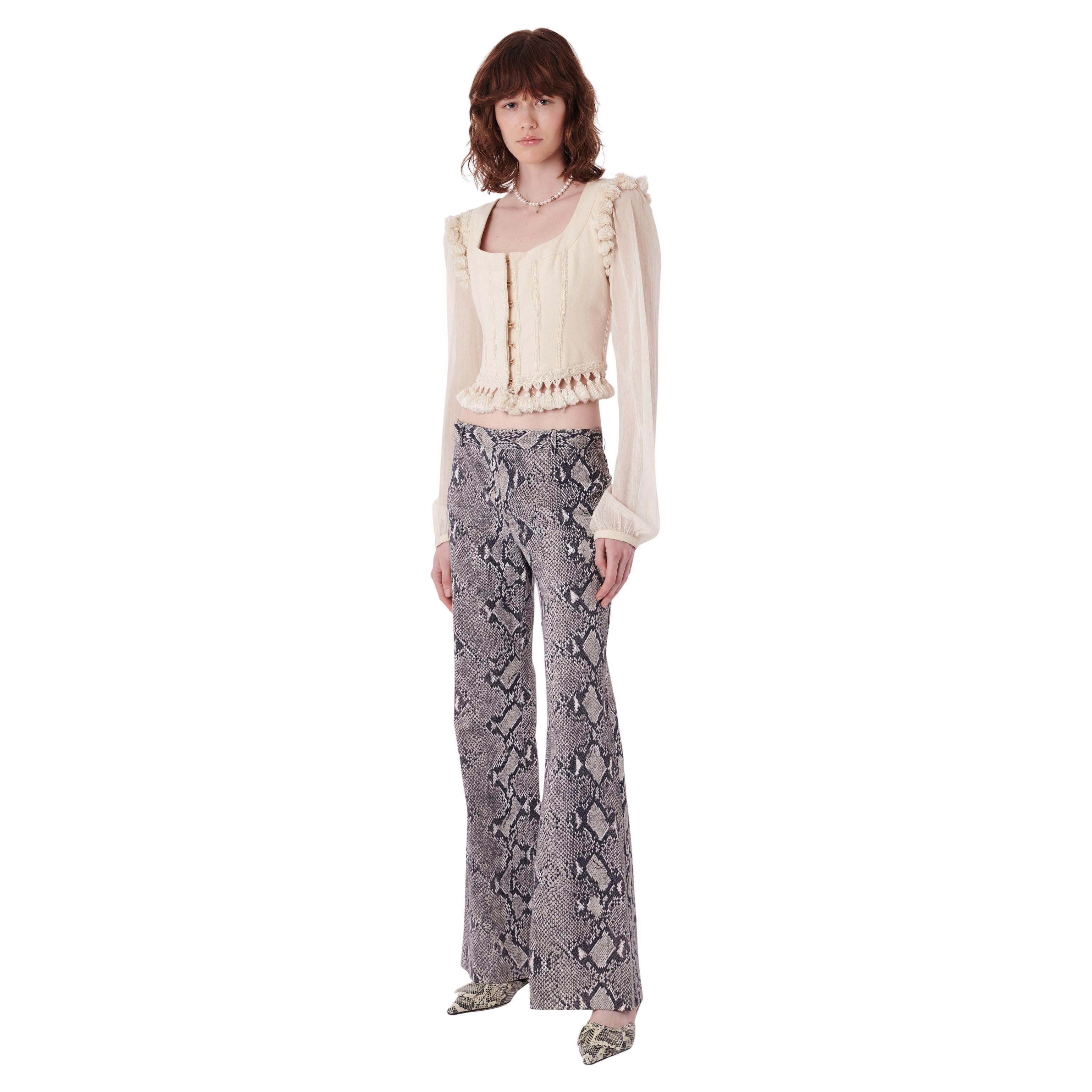 Pantaloni Vintage P/E 2000 con stampa pitone di Gucci