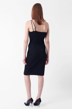 Gucci Vintage S/S 2001 One Shoulder Black Midi Dress