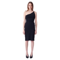 Gucci Vintage F/S 2001 Schwarzes One Shoulder-Midikleid
