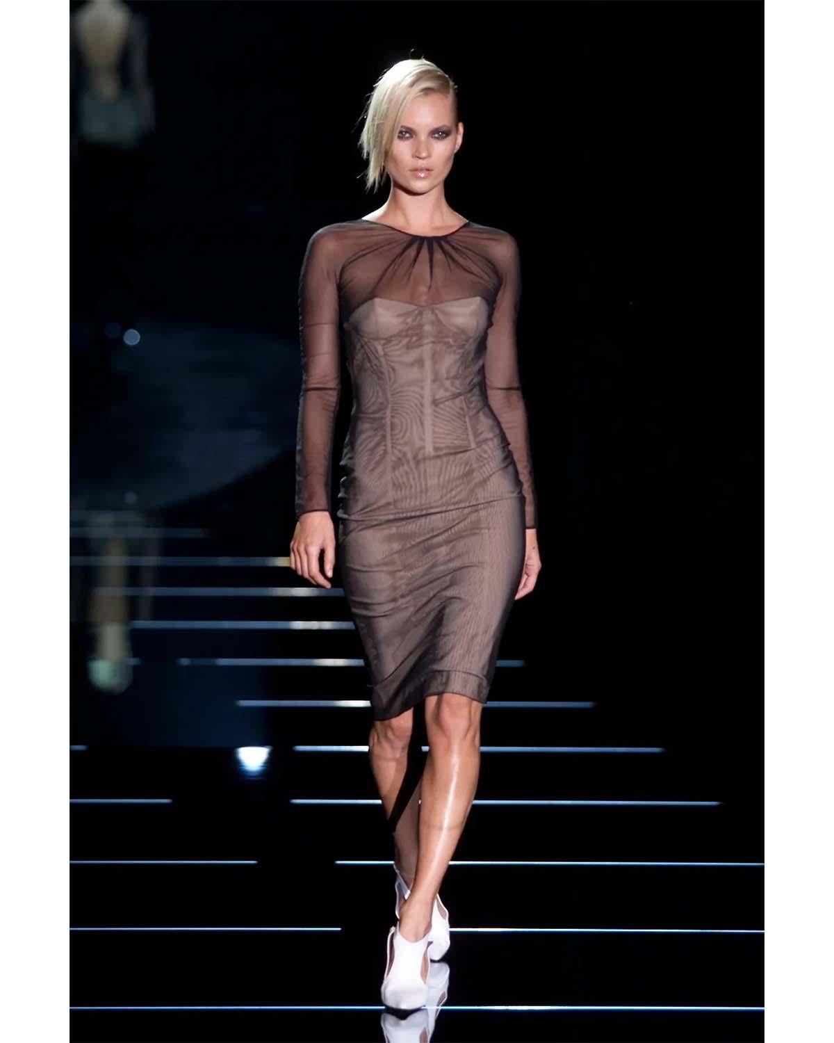 Women's Gucci Vintage S/S 2001 Runway Bodycon Corset Dress For Sale