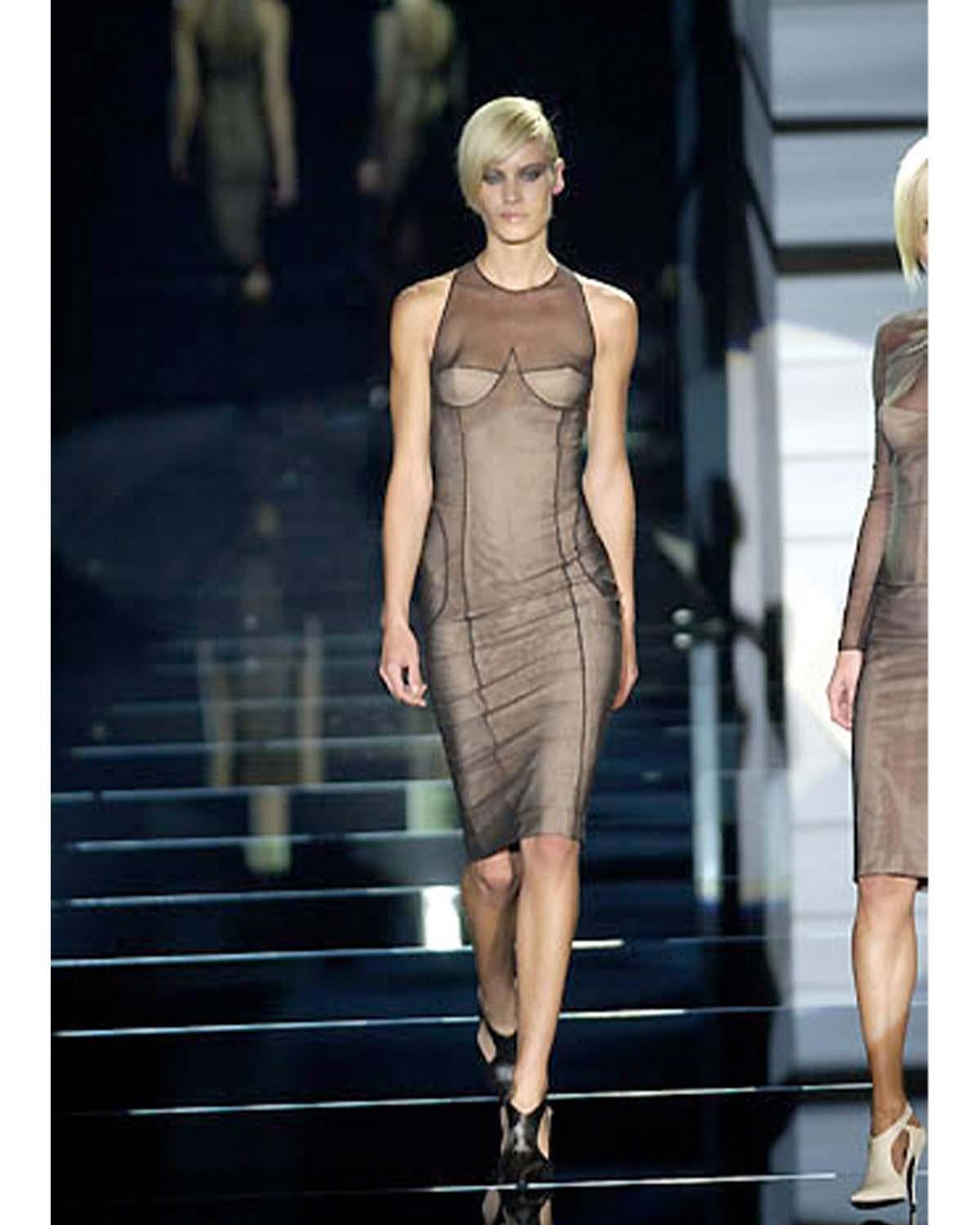 Gucci Vintage S/S 2001 Runway Bodycon Corset Dress For Sale 1