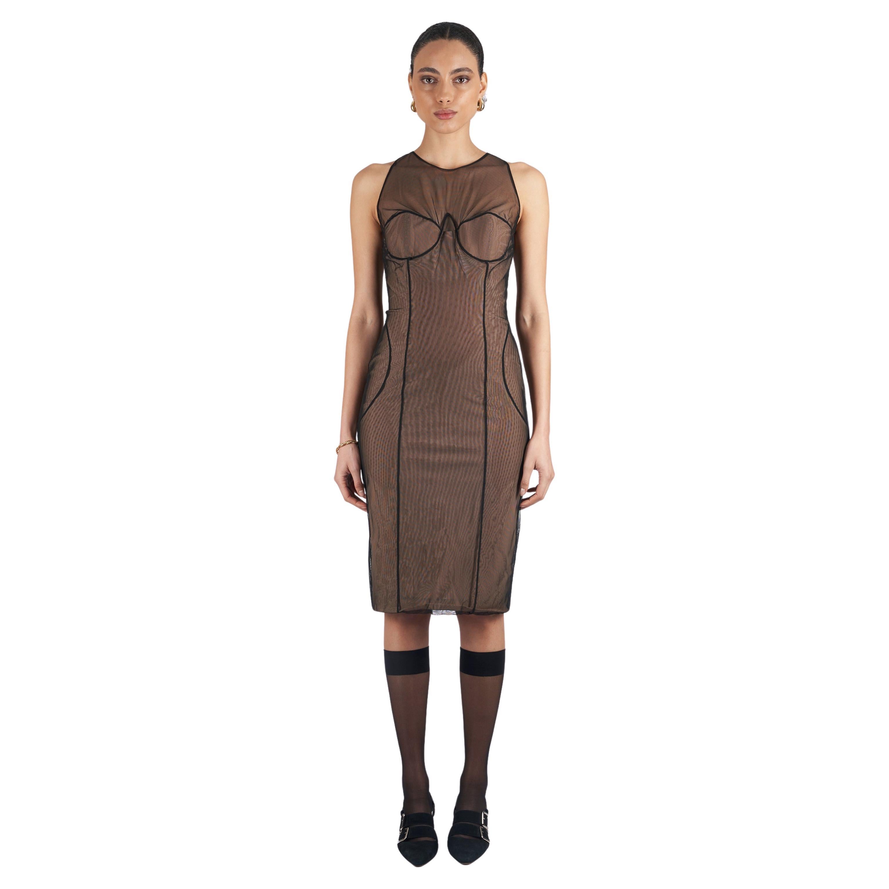 Gucci Vintage S/S 2001 Runway Bodycon Corset Dress For Sale