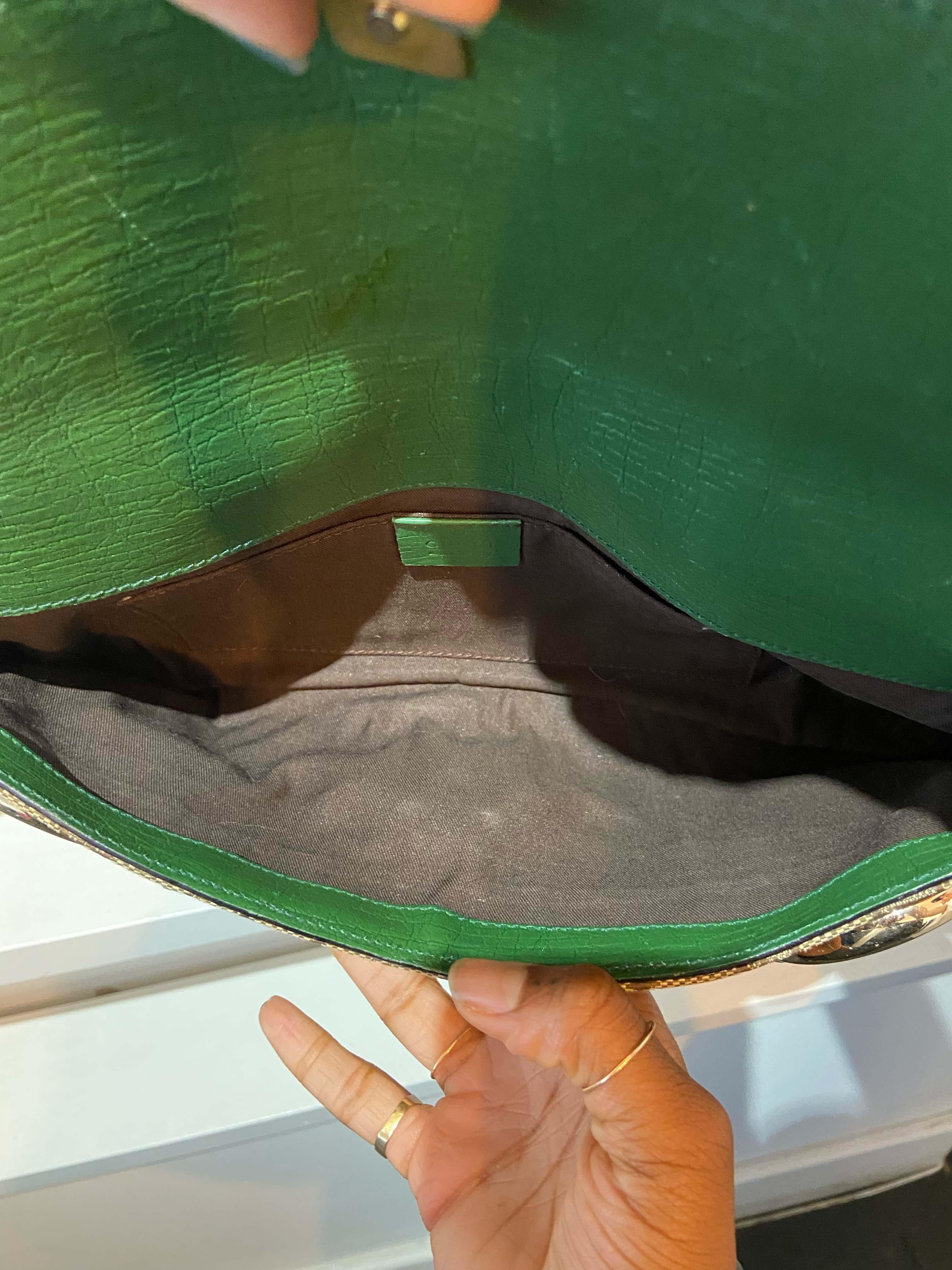 Gucci  Vintage S/S 2003 Green Horsebit 1955 Clutch Bag 1