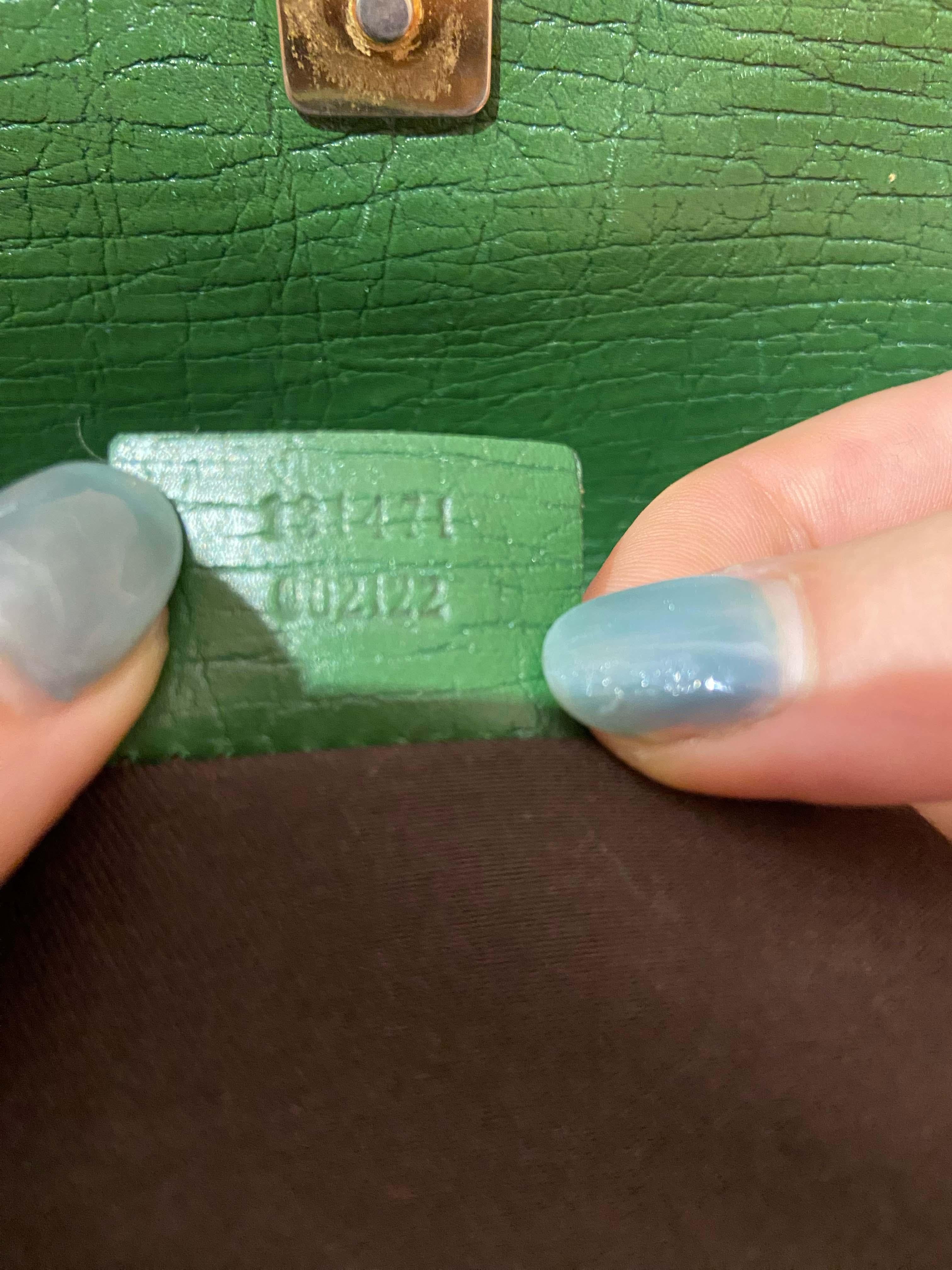Gucci  Vintage S/S 2003 Green Horsebit 1955 Clutch Bag 2