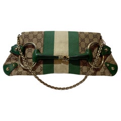 Gucci  Vintage S/S 2003 Green Horsebit 1955 Clutch Bag