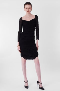 Gucci Vintage S/S 2003 Ruched Black Mini Dress