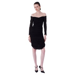 Gucci Vintage S/S 2003 Ruched Black Mini Dress
