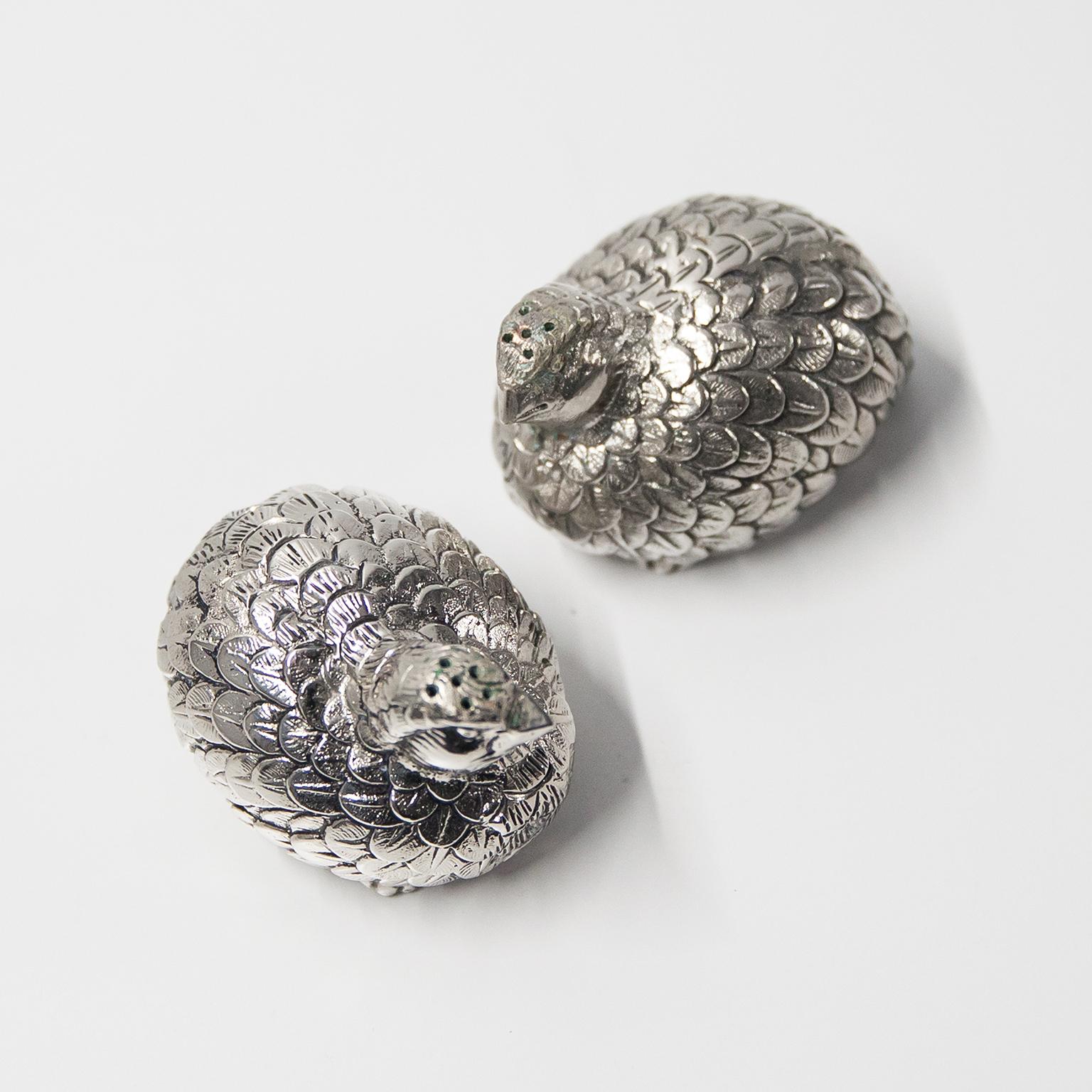 Mid-Century Modern Gucci Vintage Salt Pepper Quail 1970