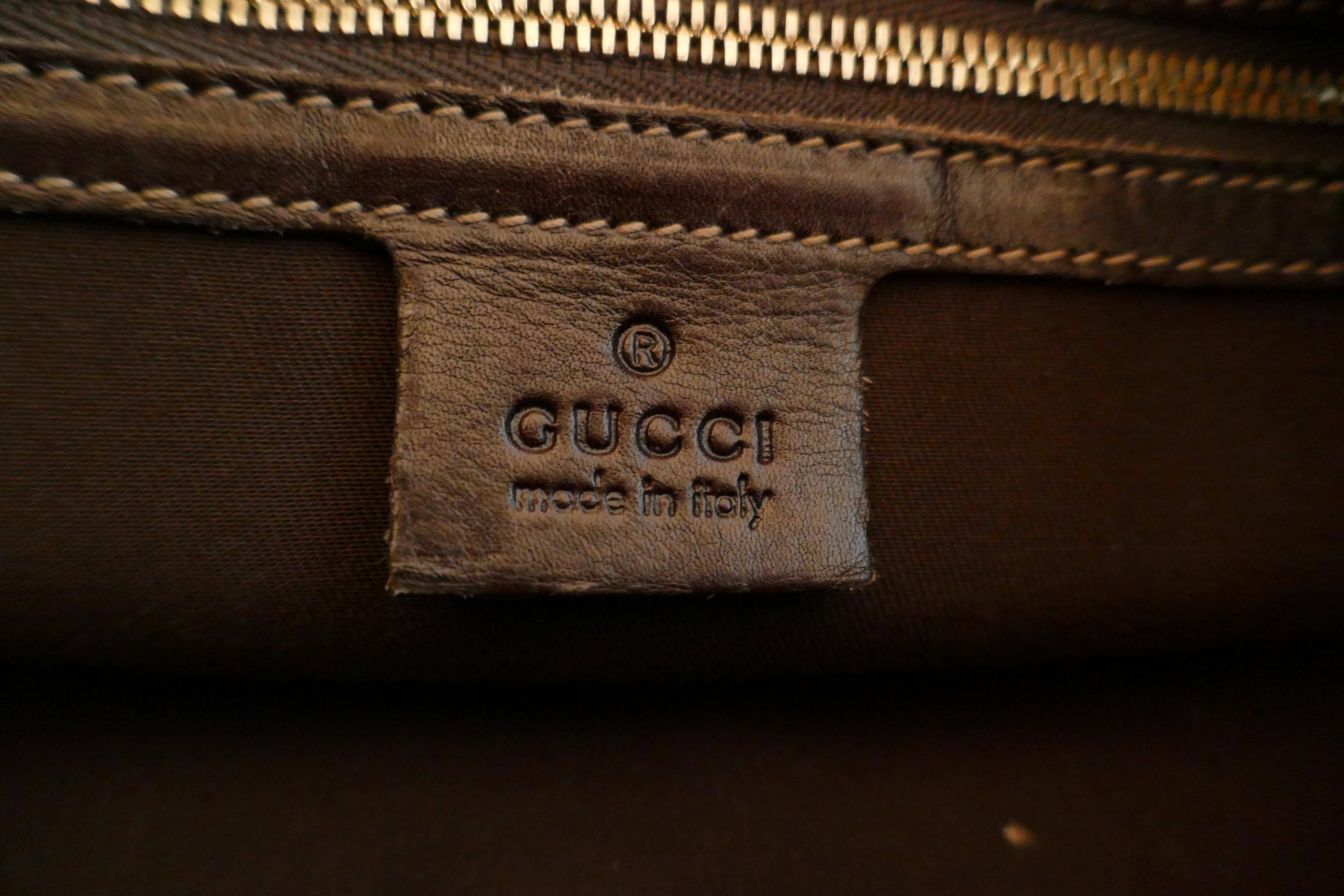  Gucci Vintage Satchel in Guccissima Canvas Wave Handbag, Horse-Bit and Monogram 4