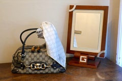 Gucci Vintage Satchel in Guccissima Canvas Wave Handbag, Horse-Bit and Monogram