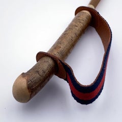 Gucci Vintage Signature Web Wood Handle Long Shoehorn