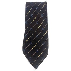 Gucci Vintage Silk Brown and Beige Print GG Tie