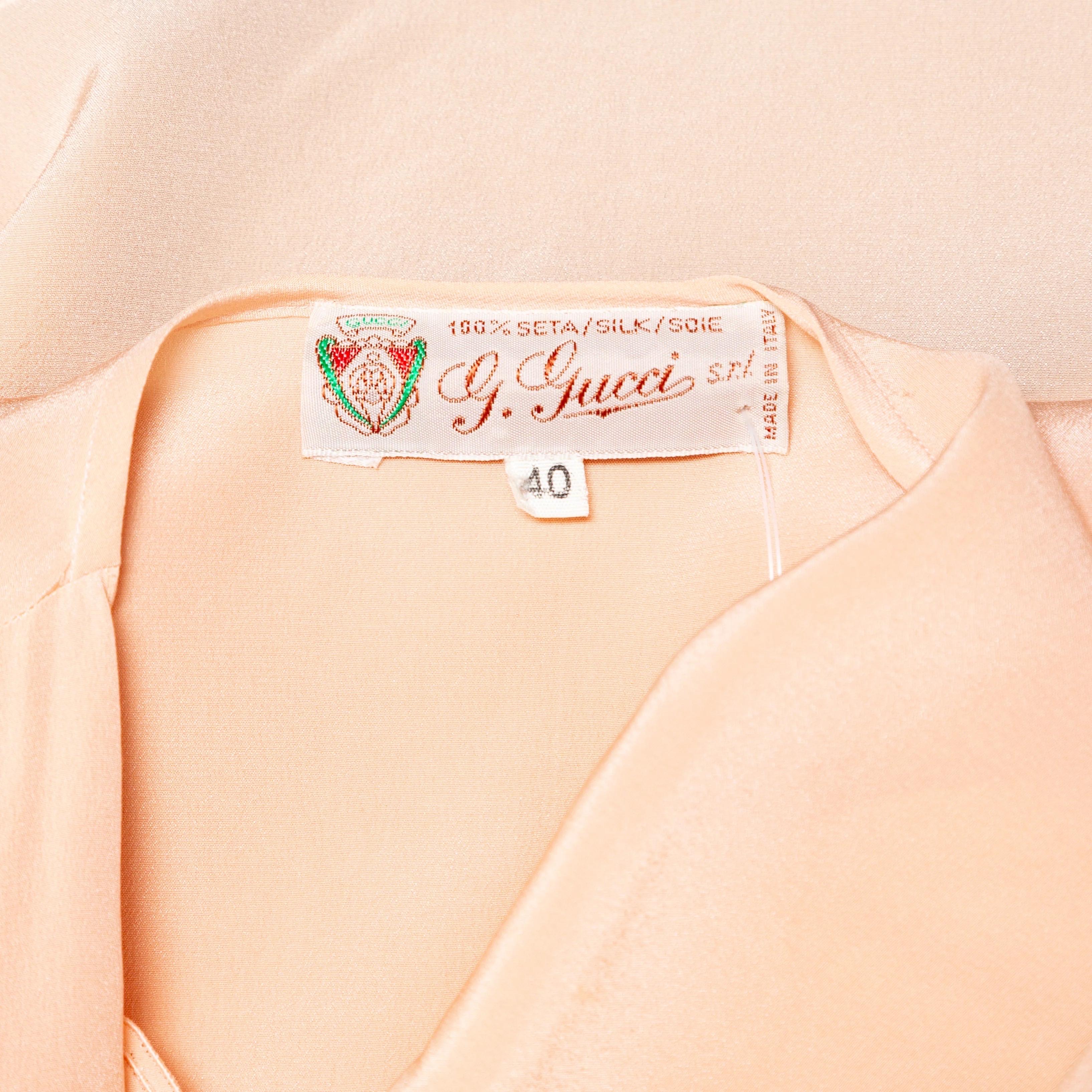 Women's Gucci Vintage Silk Ruffle Detail Top (1970s) For Sale
