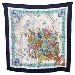 Gucci Vintage Silk Scarf Accornero Winter Wonderland Skaters Scarf