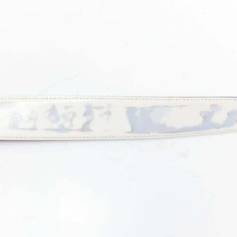 GUCCI Vintage silver GG logo buckle black smooth leather belt 30