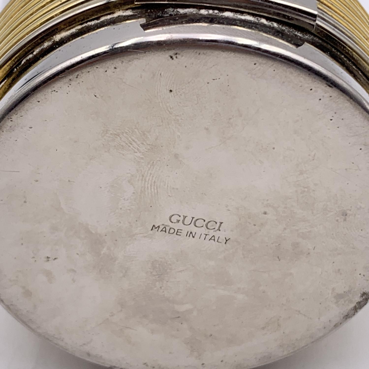 Gucci Vintage Silver Metal Cylinder Table Lighter Home Decor 1