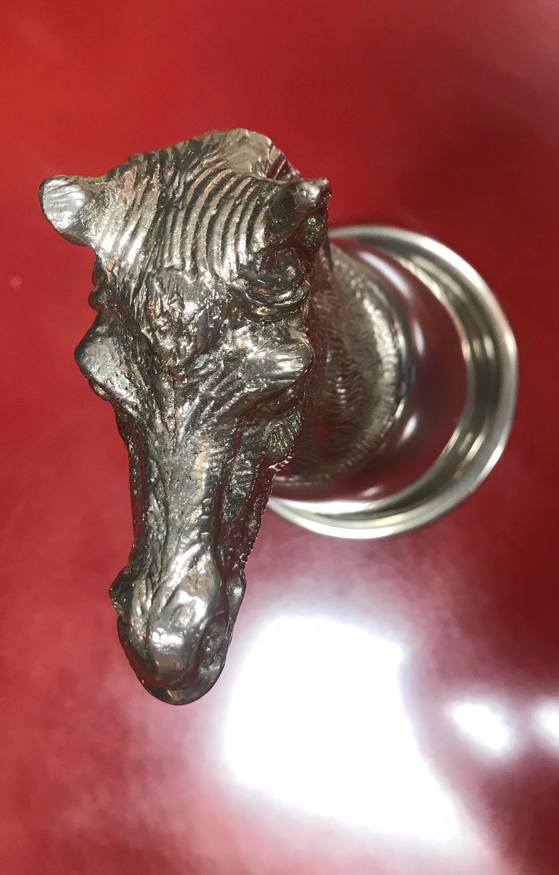 Gucci Vintage Silver Metal Horse Heads Cup, Italy, 1970s 2