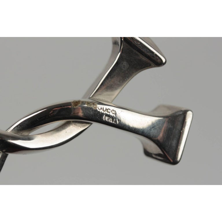 GUCCI Vintage Silver Metal SHOE HORN Enameled Stripes at 1stDibs