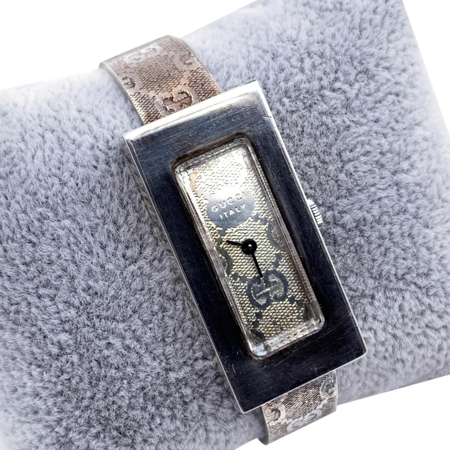 Gucci Vintage Silver Metal Wrist Watch Bracelet Bangle 1