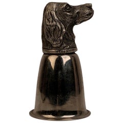 Gucci Vintage Silver Plated Metal Dog Head Cup